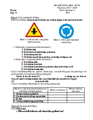 Bộ đề kiểm tra học kỳ II môn Giáo dục công dân Lớp 7 - Năm học 2017-2018 (Có đáp án)